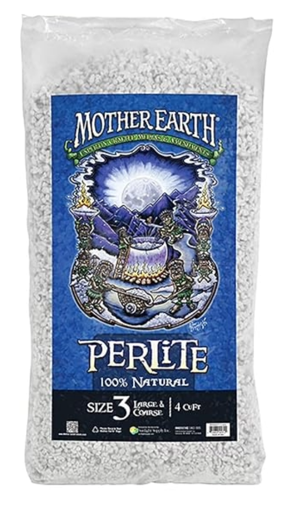 Mother Earth Perlite #3 | Premium Soil Amendment for Aeration & Drainage | Ideal for Gardening, Hydroponics & Container Plants (Available in 1 qt, 3 qt, 5 qt, 10 qt, 20 qt, 30 qt, and 4 Cubic Feet)